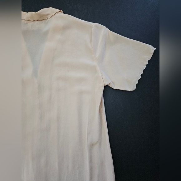 Vintage - Rare Silk "Miriam Soltes for Nathan One" Tan Sheer Blouse - Size S - Picture 9 of 10